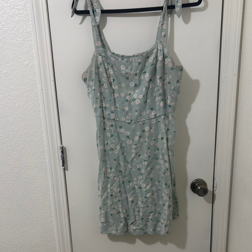 SO Light Blue Textured Top mini dress woman’s xxl straps tie